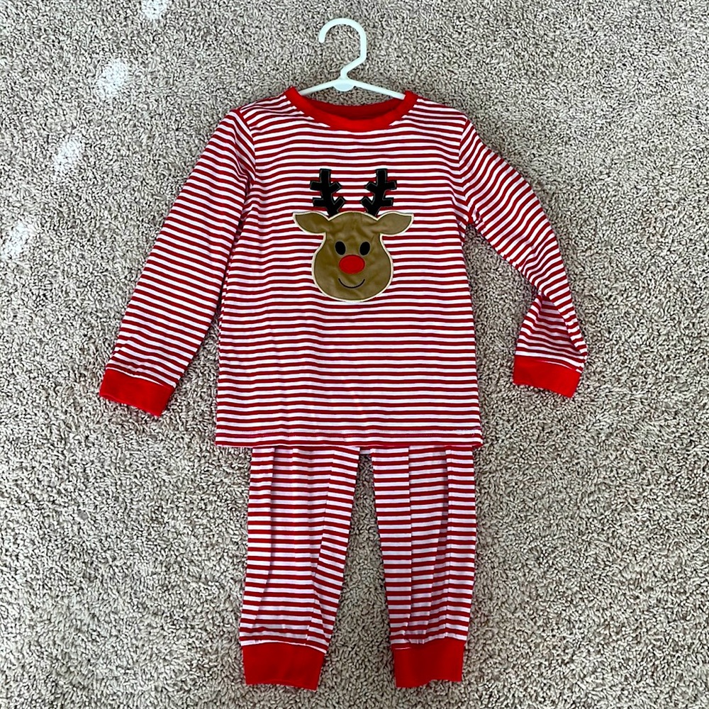 Classic whimsy Christmas Rudolph pajamas
